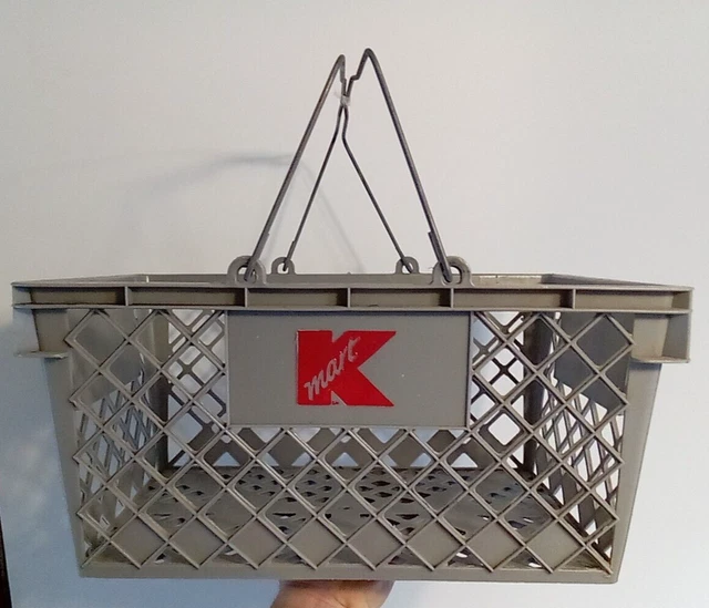 KMART GRAY SHOPPING Basket with Wire Handles Early 1990s Rare Retail