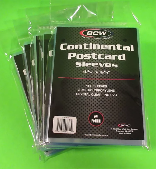 500 Continental European Postcard Sleeves, 2 Mil Crystal Clear , 4-3/8 X 6-1/4