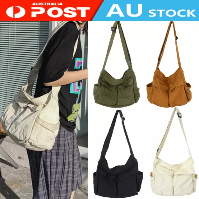 Large Capacity Canvas Shoulder Messenger Bag Crossbody Satchel Travel Handbags
