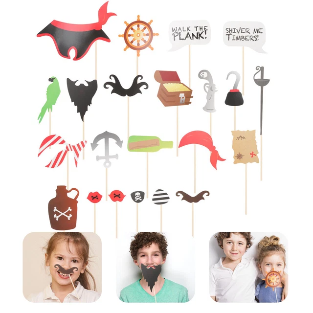 Accesorios de cabina de fotos en un palo fiesta cupcake topper taza de cartón 22 piezas