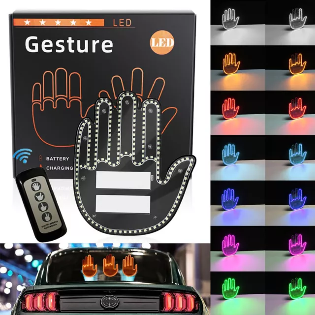 MIDDLE FINGER GESTURE Light with Remote , Car Accessories for Men Gift  £17.68 - PicClick UK