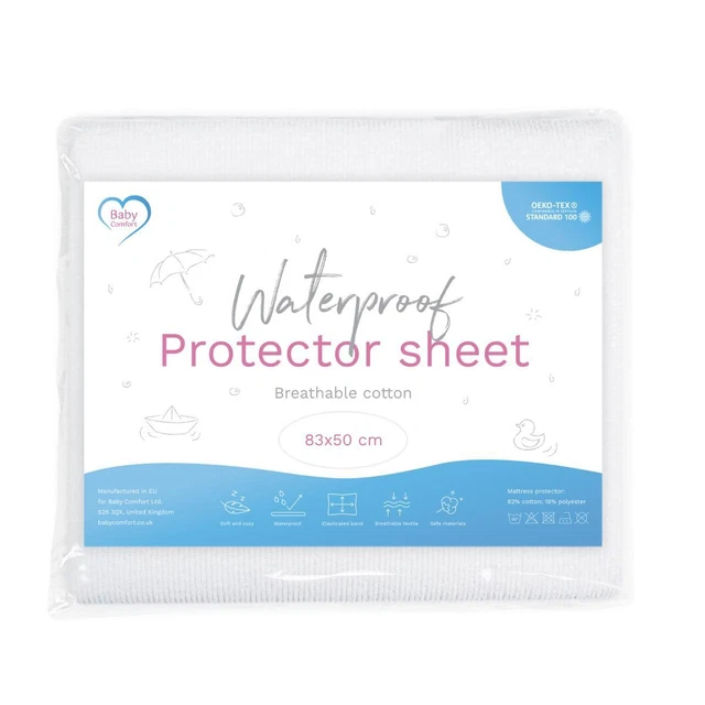 Baby Waterproof Mattress Protector Sheet / Cover Fits 83x50 cm Next 2 Me Crib