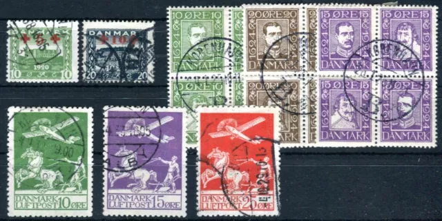 DÄNEMARK 1926 116-117, 131-142 VIERERBLOCKS 143-145 gestempelt gute WERTE (N0464