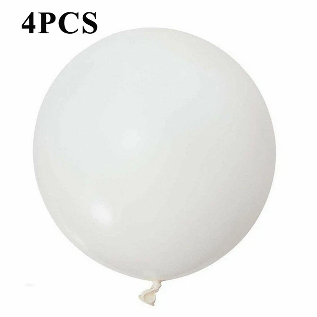 Globos de látex redondos de 24 pulgadas blanco hágalo usted mismo casa interior hogar aditivos 4 piezas