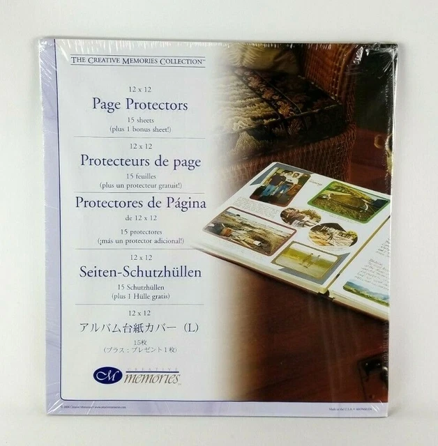 Protectores de página Creative Memories 12x12 16 hojas cada 2004 nuevos sellados