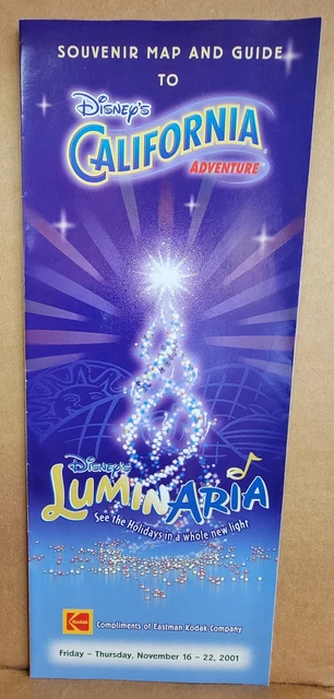 DISNEY CALIFORNIA ADVENTURE Fold Out Map Guide Year of A Million Dreams Santa £0.80 - PicClick UK
