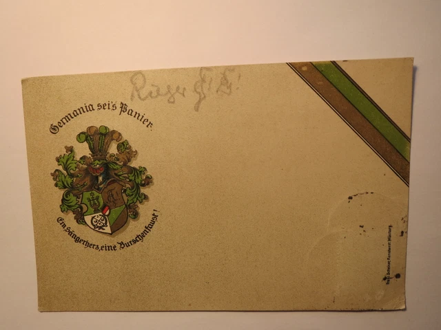 Sängerschaft Germania Berlin - 1926 - Wappen / Karte - Studentika