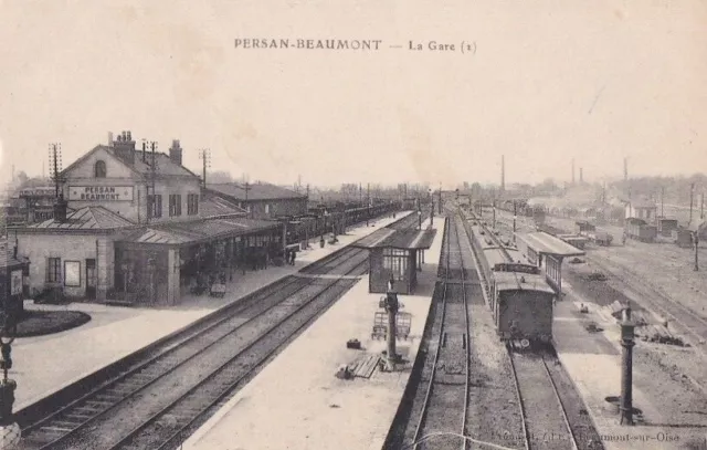 CPA 95 VAL D'OISE near Chambly Champagne/Oise PERSAN - BEAUMONT La Gare 1917