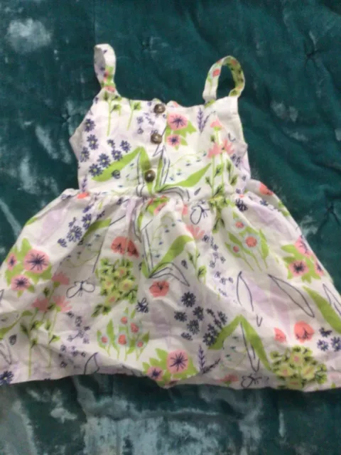 Cat & Jack Baby Girl Dress Floral Multicolor open back size 18M EUC
