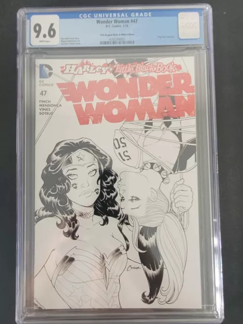Wonder Woman #47 Cgc 9.6 Graded 2016 Dc Harley's Black Book Sketch Variant Cover