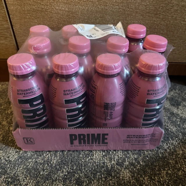 12 PACK! PRIME, hydration, drink, USA strawberry, watermelon bottle