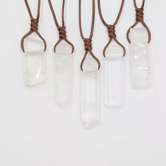 1xNatural Crystal Pendulum Quartz Stone Pendant Chakra Healing Gemstone Necklace