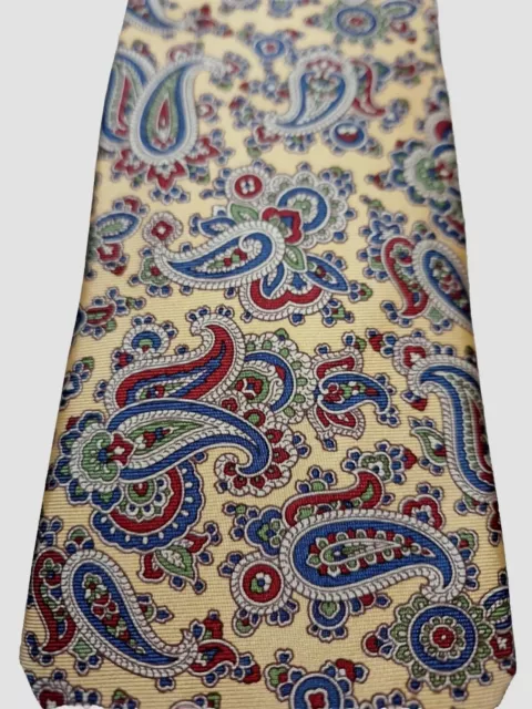 John Comfort Tie All Silk Hand Made In England Paisley In Yellow,Red,Blue,...