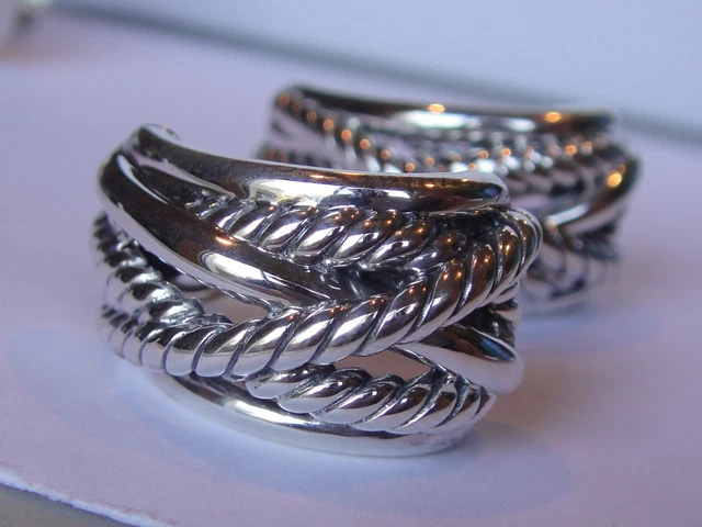 750 $ David Jurman SILBER CROSSOVER OHRRINGE