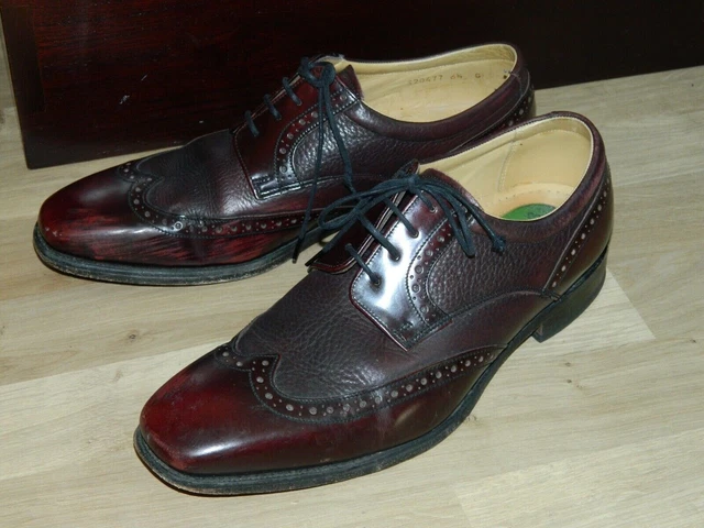 Scarpe da uomo vintage Barker Gel zone Brogue taglia 6,5 panca made in England (T402)