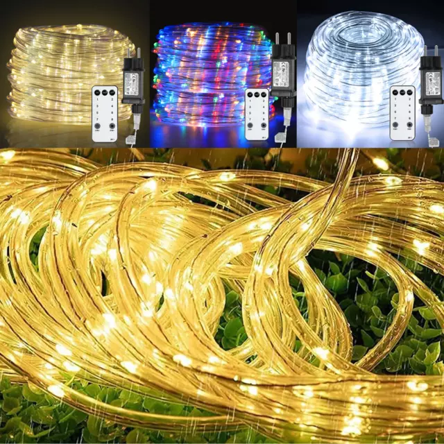 20 m LED Lichtschlauch Lichterschlauch Garten Deko Außen Innen IP65 Lichterkette