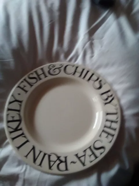 Emma Bridgewater Black Toast Dinner Plate . 10.5" diameter .