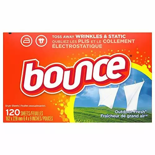 Bounce Dryer Sheets Laundry Fabric Softener Outdoor Fresh Scent 120 Count