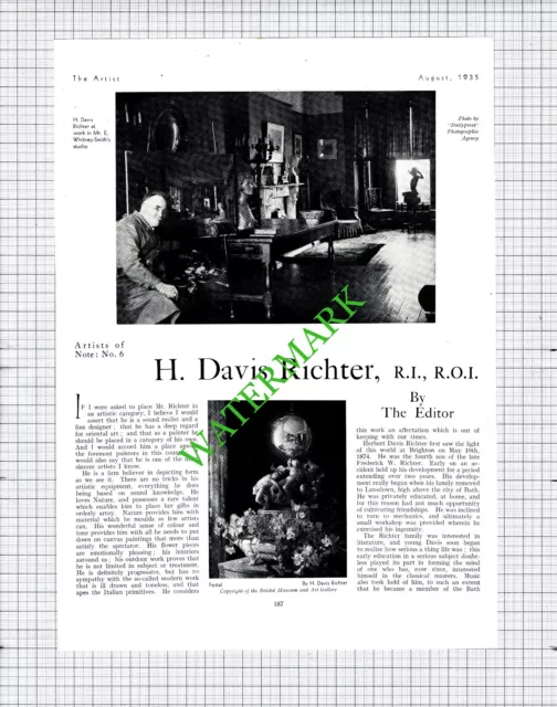 Herbert Davis Richter Artist - 1935 Article