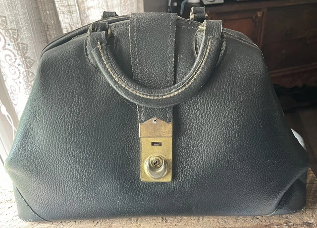 VINTAGE LEATHER DRs MEDICAL BAG-BMS stamped on bottom KOOL OLD LOOK TO It