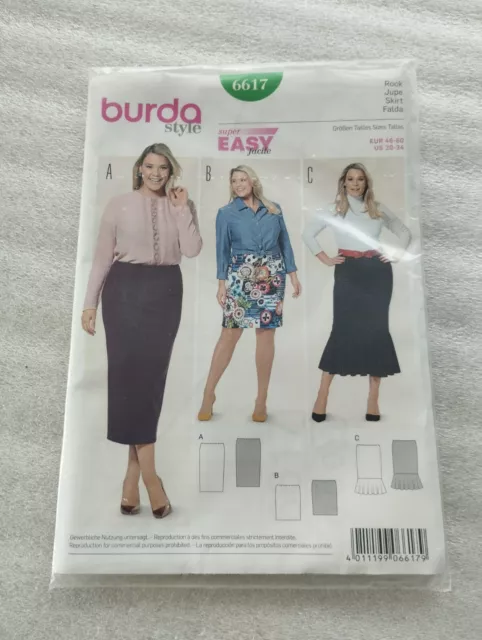 Burda Style Schnittmuster 6617 Neu Rock Skirt Falda Jupe Mode Anleitung 46-60