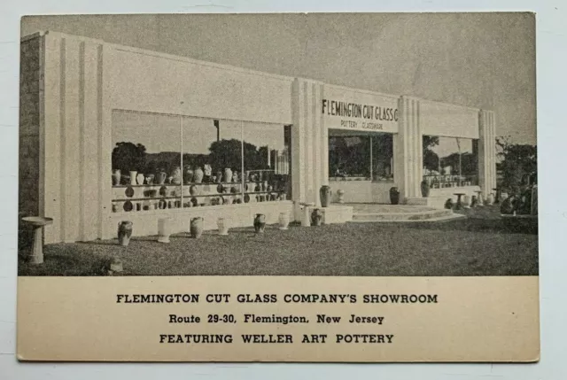 NJ Postcard Flemington New Jersey Cut Glass Co Route 29-30 advertising pottery