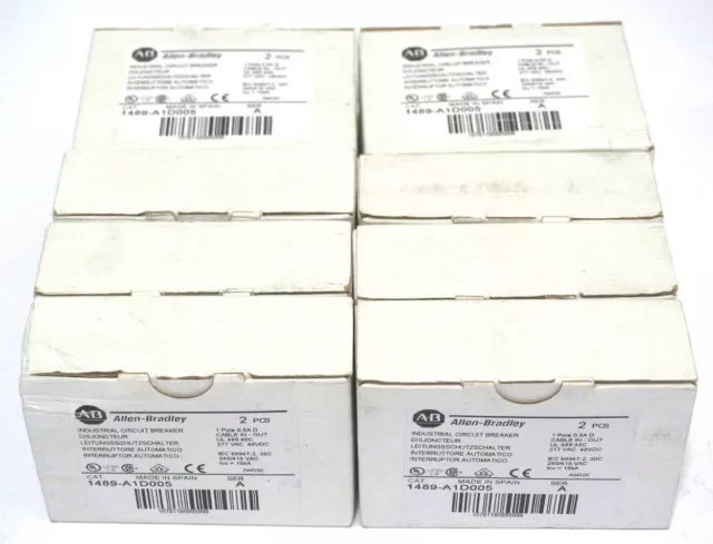 10 New Boxes Of 2 Allen Bradley 1489-A1D005 Ser. A Circuit Breakers 1489A1D005