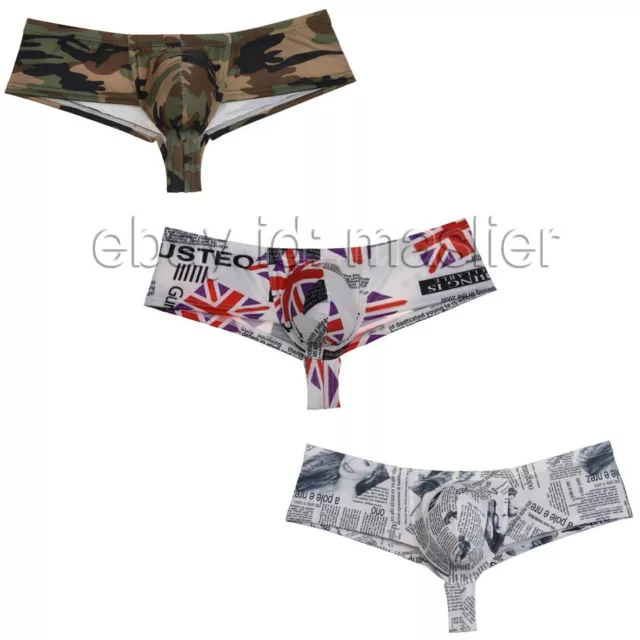 Patrón de periódico Bolsa abultada Boxers Hombre Calzoncillos Bikini Pantalones cortos Ropa interior