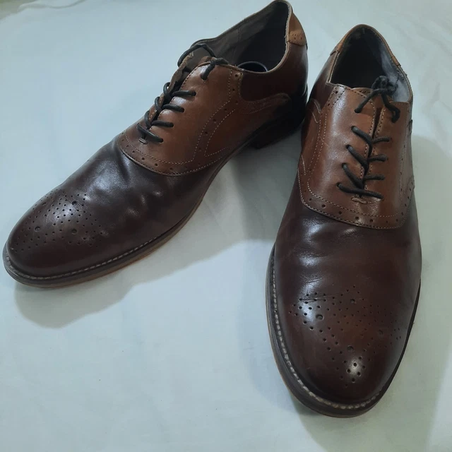 Ecco Men\'s Dress Shoes Apron Toe Tie Brown Leather Lace Up EU44 US10.5/11 Dress Shoes, Men main image 3