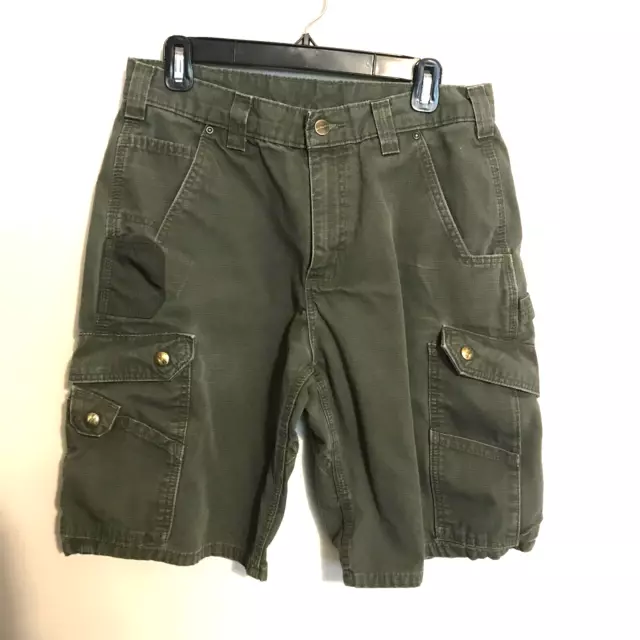 CARHARTT MENS CARGO Relaxed Fit Shorts Olive Green Work Wear Utility ...