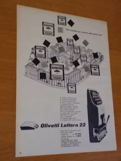 Olivetti Lettera 22 Anno 1955 Anni '50=Pubblicita=Advertising=Werbung 1