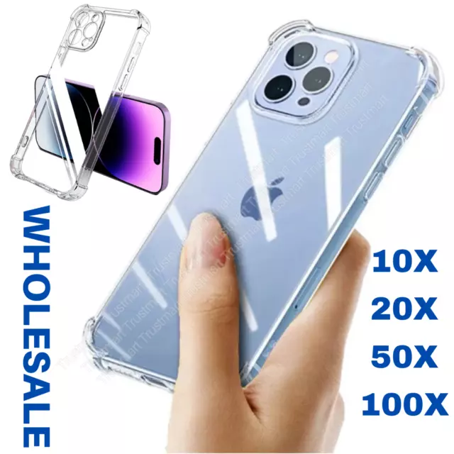 Wholesale Bulk Shockproof Clear Case Cover For iPhone 14 13 12 11 Pro Max XS XR