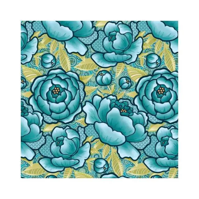 Benartex Frolic 108" Wide Backing Fabric Turquoise by Amanda Murphy Sold By 50cm