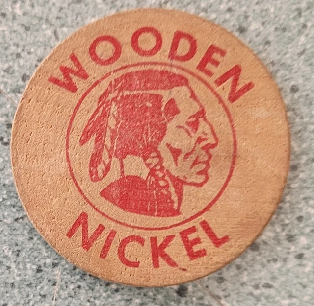 1972 vintage SESQUICENTENNIAL PILL BOX red Indian Head  wooden nickel Knox, NY