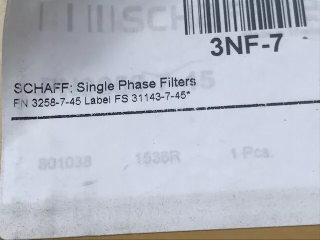 Schaffner Fn3258-7-45 Power Line Filter 3X480/275Vac 7A Neu Ovp