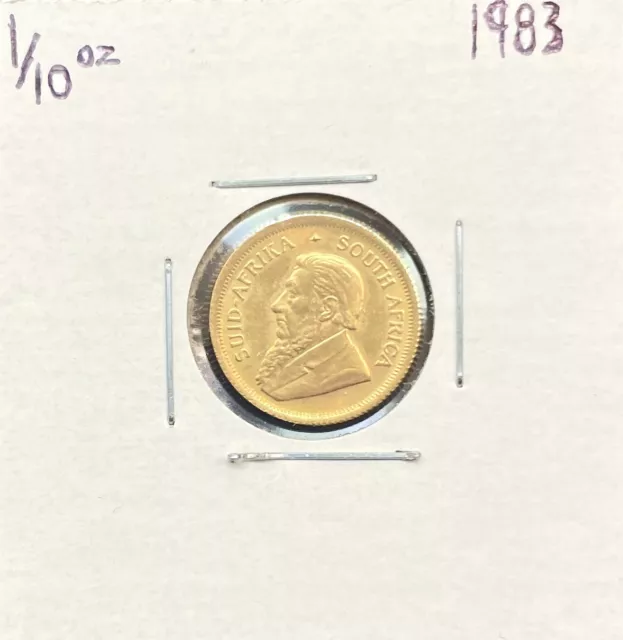 1983 South Africa Krugerrand 1/10 oz Gold Coin