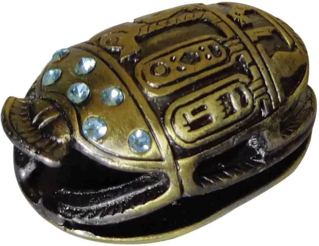 Scarab Beetle 1.4" Figurine Statue Handmade Pharaoh Figurine Decor Hieroglyphics