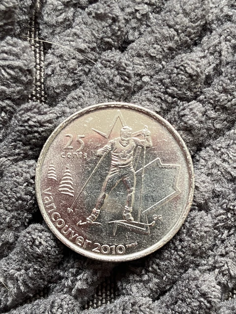 2009 Canada Quarter Coin 25 Cents 2010 Vancouver Olympics Cross Country Skiing