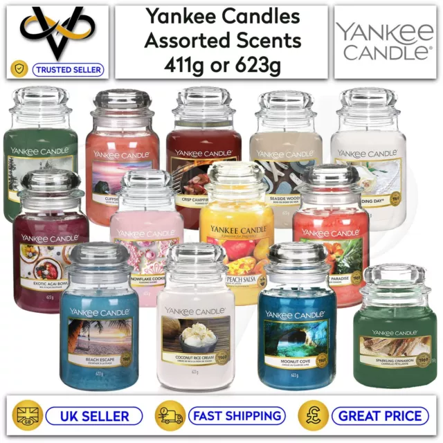 Yankee Candle Large Jar 623g Or Medium Jar 411g Fragranced Wax Candles Glass