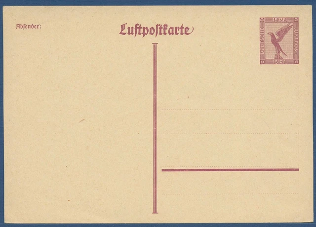 Deutsches Reich 1926 Adler Luftpostkarte P 168 ungebraucht (X40438)