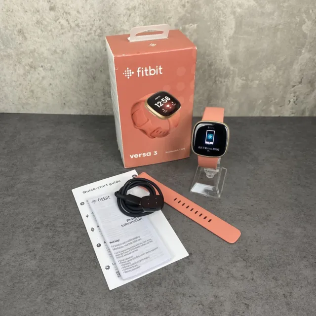 Fitbit Versa 3 Health & Fitness Smartwatch - Pink Clay/Soft Gold