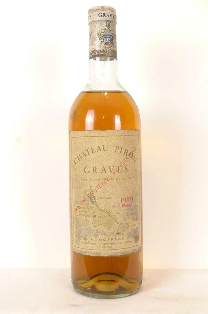 graves château piron blanc 1979 - bordeaux