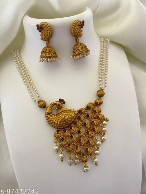 South Indian Traditional Ethnic Beautiful Peacock Design Jewellery Set for Women