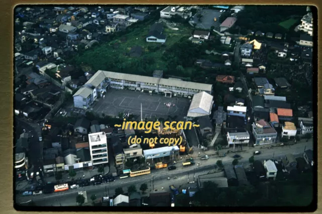 Tokyo, Japan, Aerial View & Trolley in 1961, Kodachrome Slide m12a