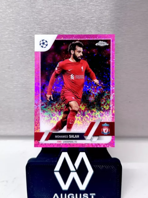 2022-23 Topps Chrom UEFA Mohamed Salah rosa Diamant Refraktor nummeriert/175