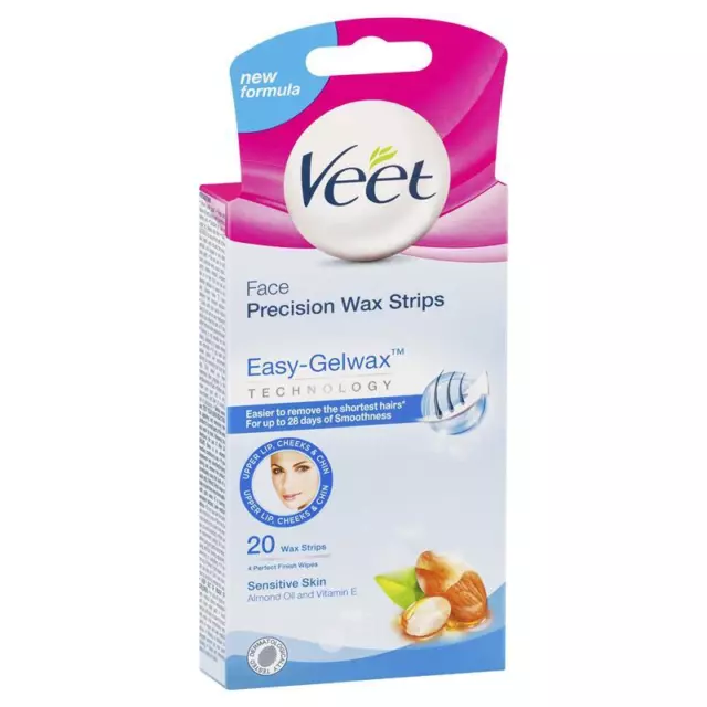 Veet Face Precision Wax Strips Sensitive Skin 20 Pack