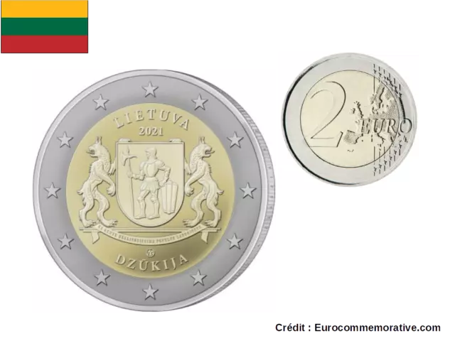 2 Euros Commémorative Lituanie Dzukija 2021 UNC