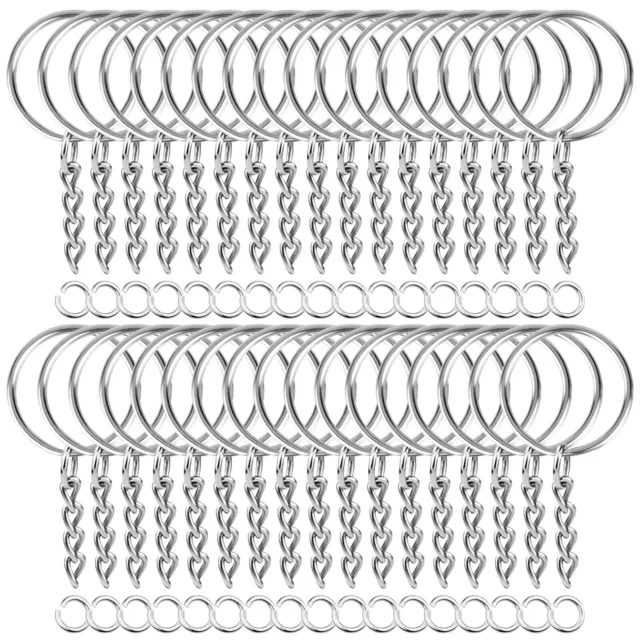 50 Pcs Keychain Rings Kit with Chain and Jump Rings for DIY Crafts Keychain