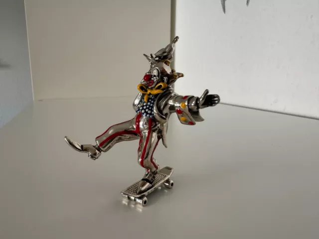 Clown auf Skateboard - Pietro Sorini - 925er Silber & Emaille