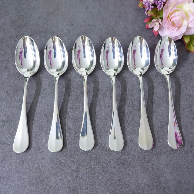 Christofle Fidelio 6pcs Silverplate Flatware Coffee Spoon Excellent